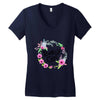 floral baby girl Women's V-Neck T-Shirt