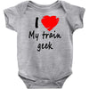 i love my train geek Baby Onesie
