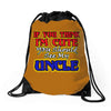 i'm cute see my uncle Drawstring Bags
