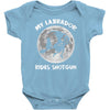 halloween my labrador rides shotgun Baby Onesie