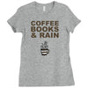 coffee books &amp; rain Ladies Fitted T-Shirt