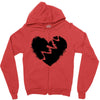 broken heart xxx black Zipper Hoodie