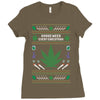 smoke weed ugly sweater Ladies Fitted T-Shirt