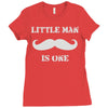 little man mustache first Ladies Fitted T-Shirt