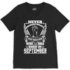 Never Underestimate Dog Rescuer Who Was Born September V-Neck Tee