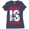 ball is life funny sports Ladies Fitted T-Shirt