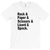 rock paper scissors lizard spock big bang theory geek nerd gift t shir T-Shirt