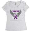 my hero is now my angel pancreatic cancer awareness Women's Triblend Scoop T-shirt