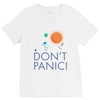 spacex don't panic in space V-Neck Tee