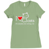 i love cats it's people who annoy me Ladies Fitted T-Shirt