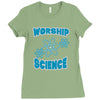 science worship funny geek atheist anti religion Ladies Fitted T-Shirt