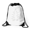 lit af christmas tree Drawstring Bags