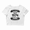 Premium Vintage 1974 Crop Top
