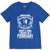 Never Underestimate Old Man Who Was Born February V-Neck Tee