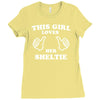 this girl loves her sheltie Ladies Fitted T-Shirt