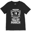 Never Underestimate Old Man Who Was Born March V-Neck Tee