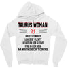 Taurus Woman Zipper Hoodie