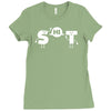 s hi t funny geek reading books type Ladies Fitted T-Shirt