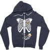 pregnant skeleton baby costume halloween maternity ninja ladies Zipper Hoodie