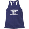 i don&rsquo;t snore i dream i&rsquo;m a motorcycle Racerback Tank