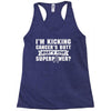 I Am Kicking Cancers Butt Whats Your Superpower? Racerback Tank