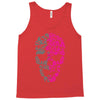 two coloured patterned skull   mens funny Tank Top