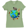 animal polygon around the planet Ladies Fitted T-Shirt