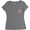 breast cancer ribbon survivor pocket Women's Triblend Scoop T-shirt