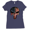 skull us flag Ladies Fitted T-Shirt