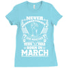 Never Underestimate Dog Rescuer Who Was Born March Ladies Fitted T-Shirt