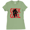 geek girl 3 4 sleeve baseball Ladies Fitted T-Shirt