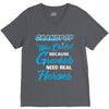 Grandpop Was Created because Grankids Need Real Heroes V-Neck Tee