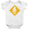 big foot xing big foot crossing sasquatch Baby Bodysuit