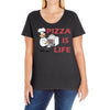 pizza is love pizza is life Ladies Curvy T-Shirt