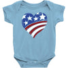 disstressed america flag heart Baby Bodysuit