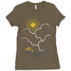 on the top (mountain) Ladies Fitted T-Shirt
