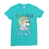 unicorns are born in july cute unicorn Ladies Fitted T-Shirt