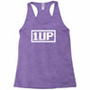 1 up funny video game Racerback Tank