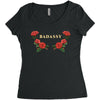 badassy with roses Women's Triblend Scoop T-shirt