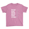 road bait beer boat fish story Youth Tee