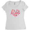 Jet'aime Flower Heart Women's Triblend Scoop T-shirt