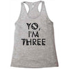 yo, i'm three Racerback Tank