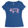 pig oink funny Women's Triblend Scoop T-shirt