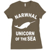 narwhals Ladies Fitted T-Shirt