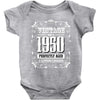 vintage made in 1950 perfectly aged a living legend Baby Bodysuit