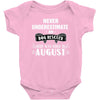 never underestimate an old man who was born in august Baby Onesie
