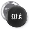 evolution of cricket white silhouette Pin-back button