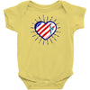 heart us flag 4th july fredom america usa Baby Onesie