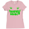fun monster face, eat, beast, Ladies Fitted T-Shirt