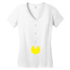 funny 80s pacman 'eating buttons' Women's V-Neck T-Shirt